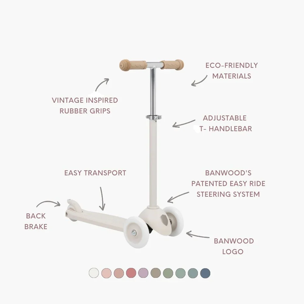Banwood 3-Wheeled Eco Scooter - Ivory - Image 3