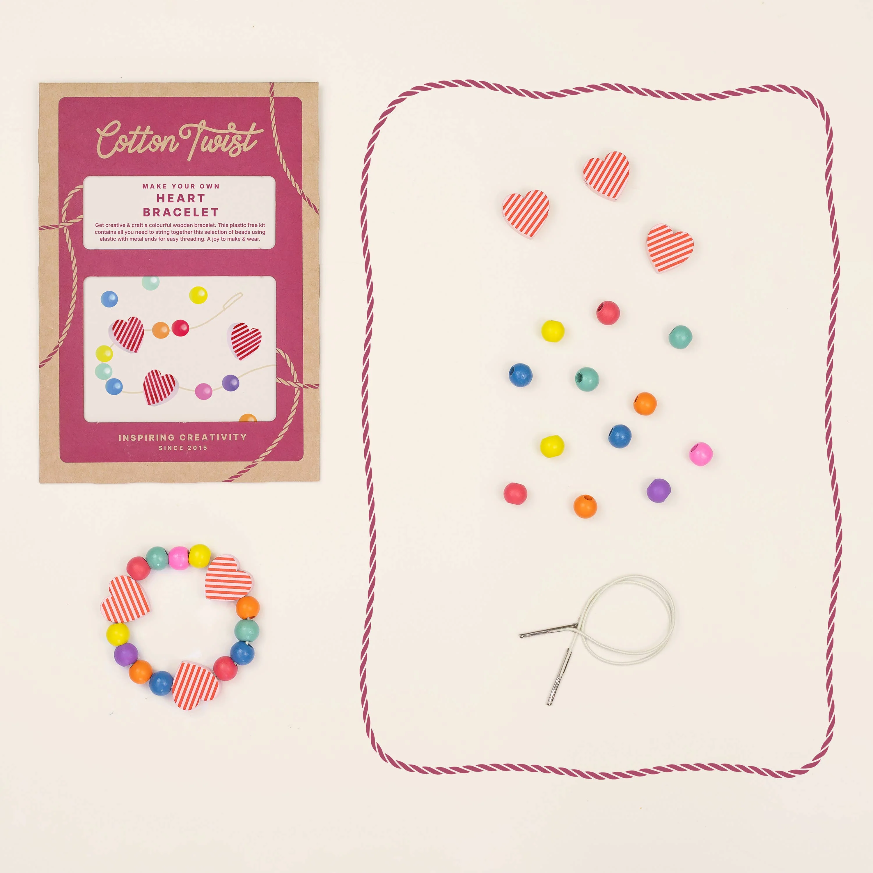 Cotton Twist Make Your Own Heart Bracelet - Image 3
