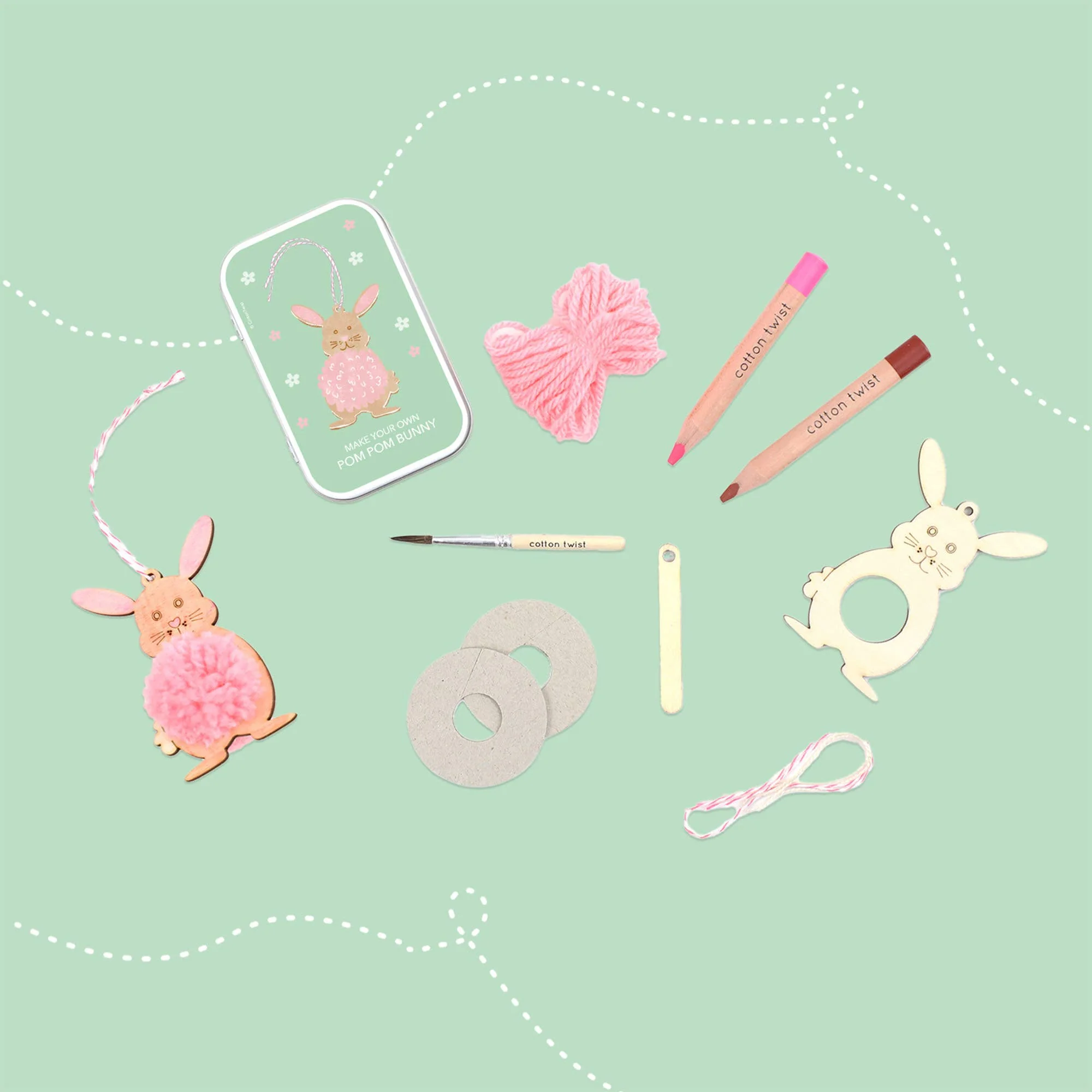 Cotton Twist Make Your Own Pom Pom Bunny Gift Kit
