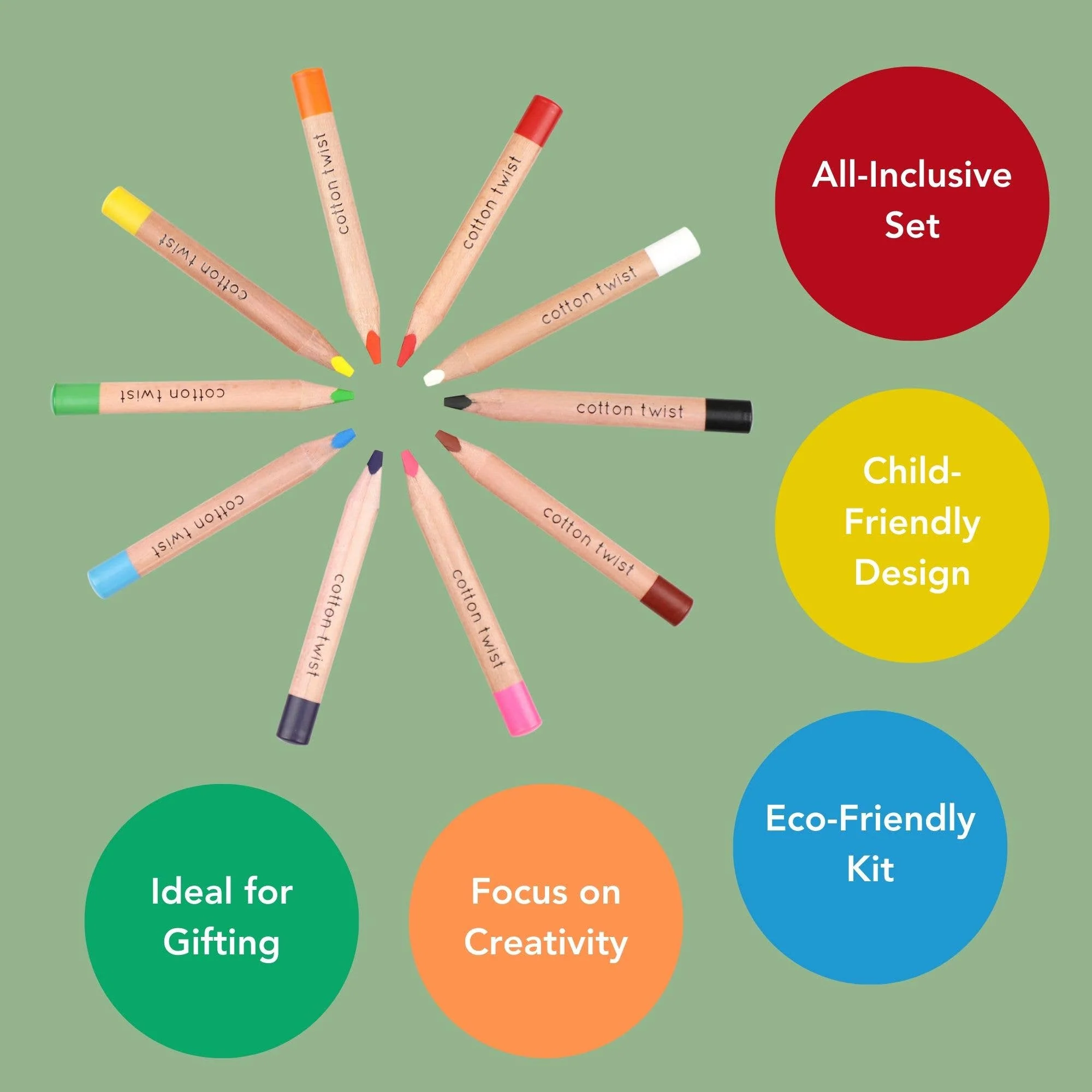 Cotton Twist Jumbo Watercolour Pencils Set - Image 6