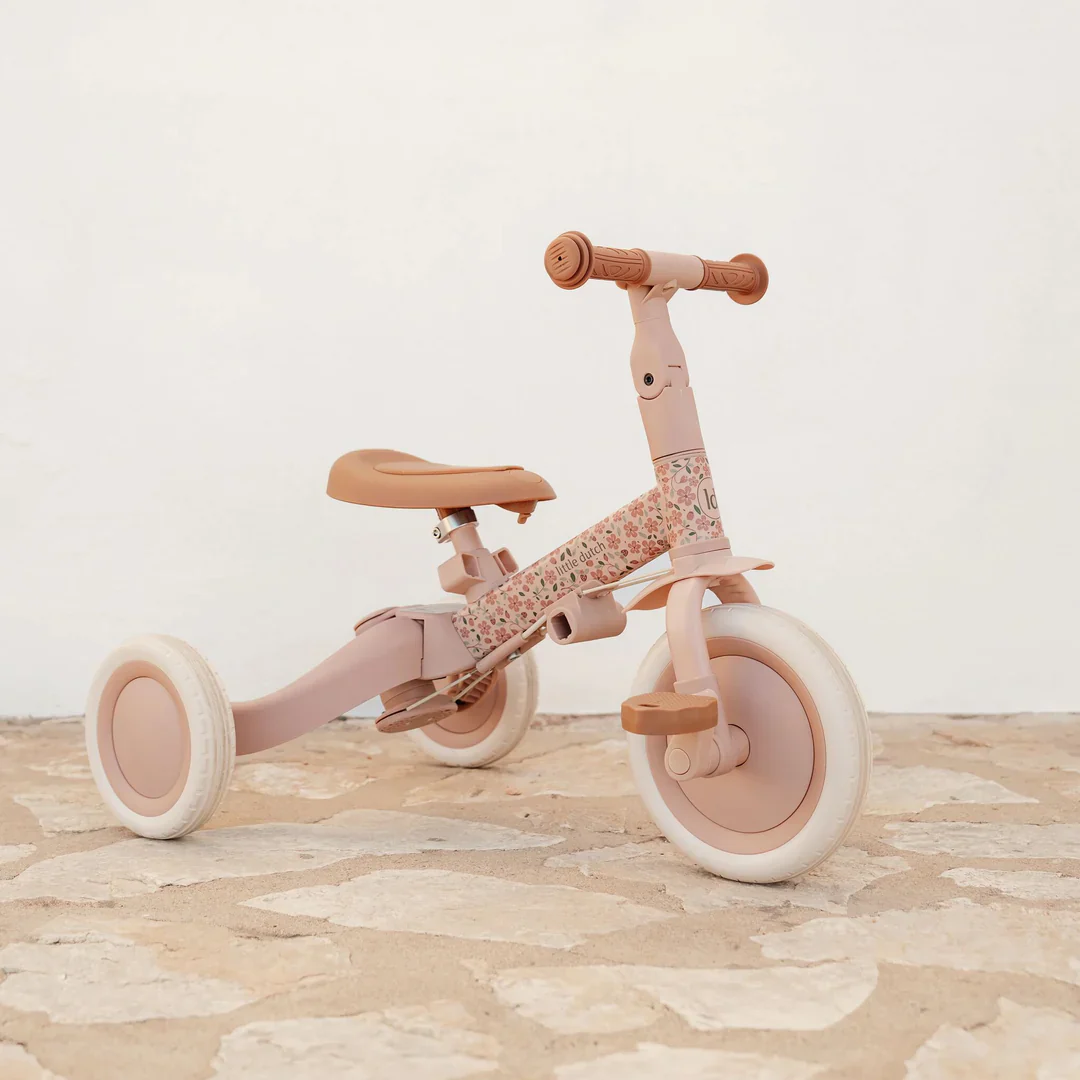 Little Dutch 4 in 1 Tricycle with push bar Fairy Floral - Image 5