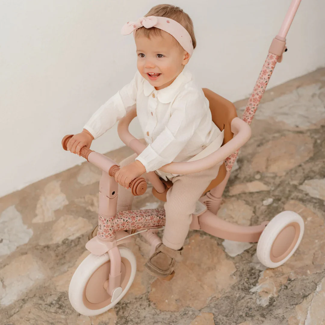 Little Dutch 4 in 1 Tricycle with push bar Fairy Floral - Image 6