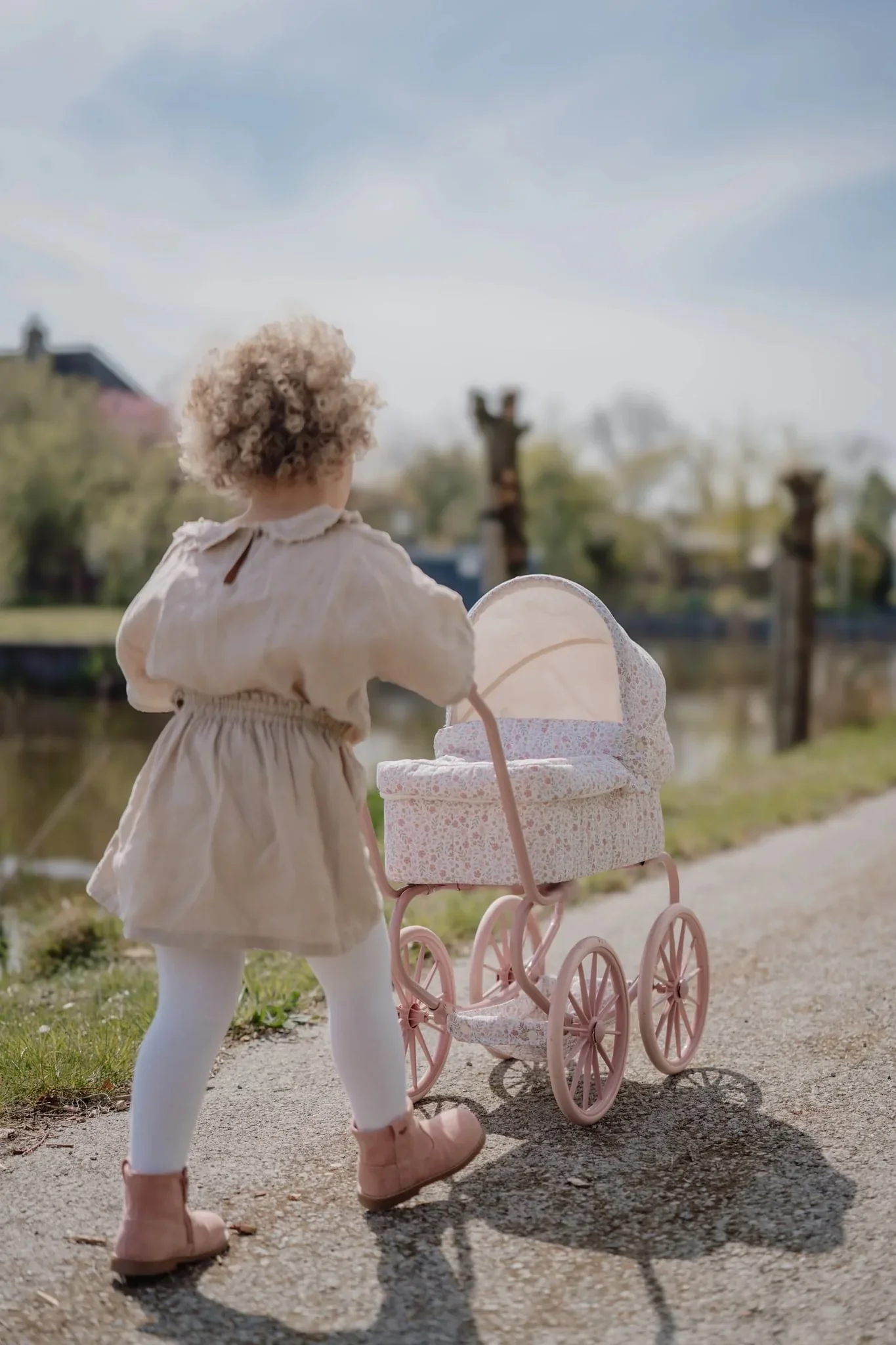 Little Dutch Metal Doll Pram - White - Image 2