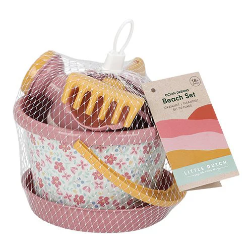 Little Dutch Pink Beach Set - 5 Pieces Pink Flowers - Image 7