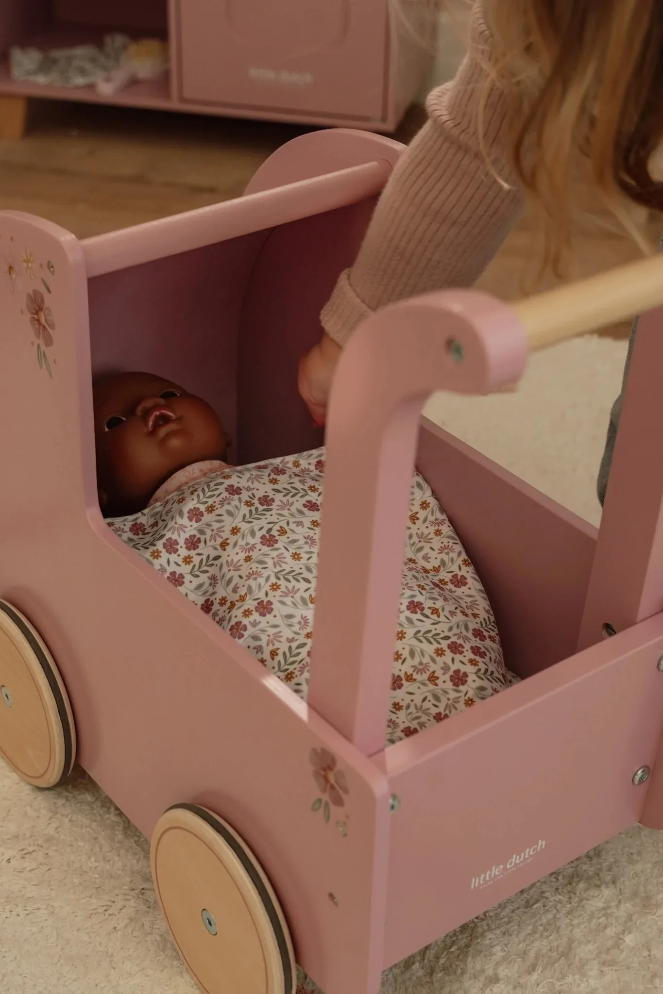 Little Dutch Wooden Doll Pram - Image 3