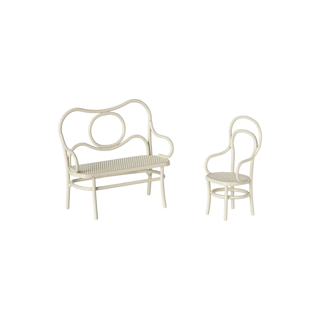 Maileg Café set, Mouse, Small - Off white - Image 2
