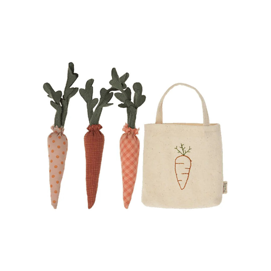 Maileg Carrots in shopping bag, Mini
