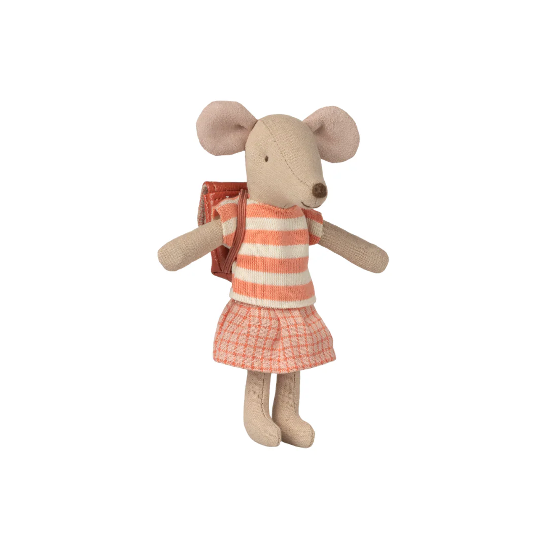 Maileg Clothes and bag, Big sister mouse - Coral - Image 2