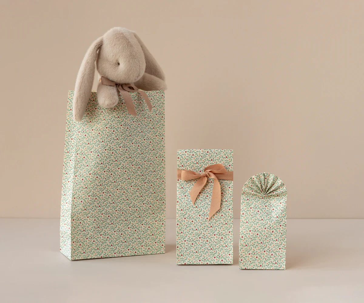 Maileg Gift Bag - Berry Branches Dusty Blue - Image 2