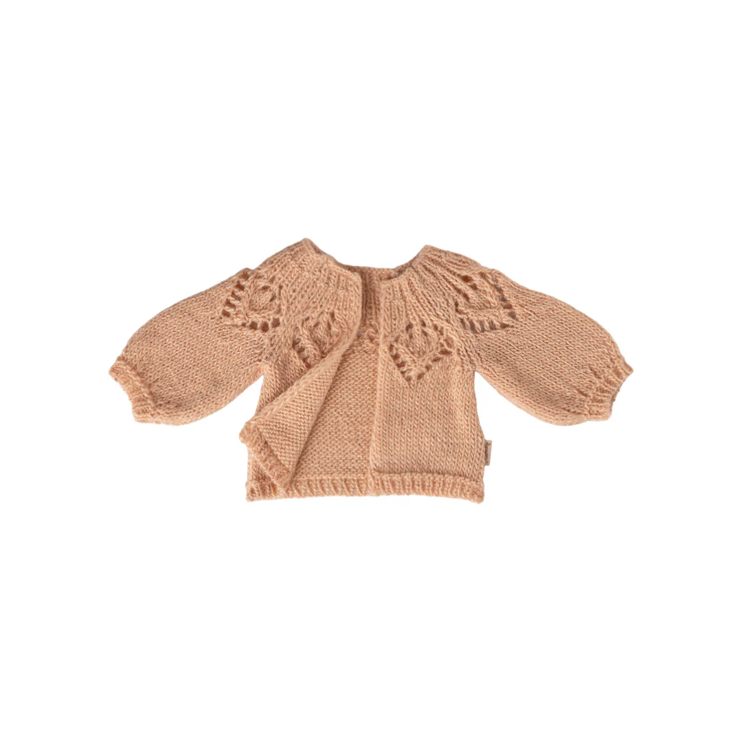 Maileg Knitted cardigan, Size 3 - Light rose - Image 2