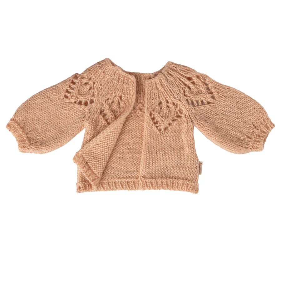 Maileg Knitted cardigan, Size 4 - Light rose - Image 2