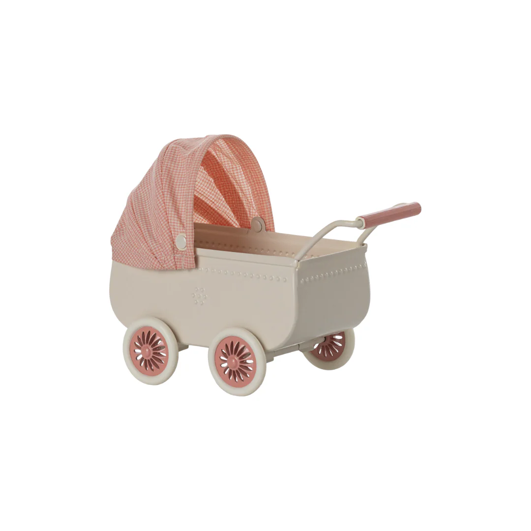 Maileg Pram, Mouse - Coral