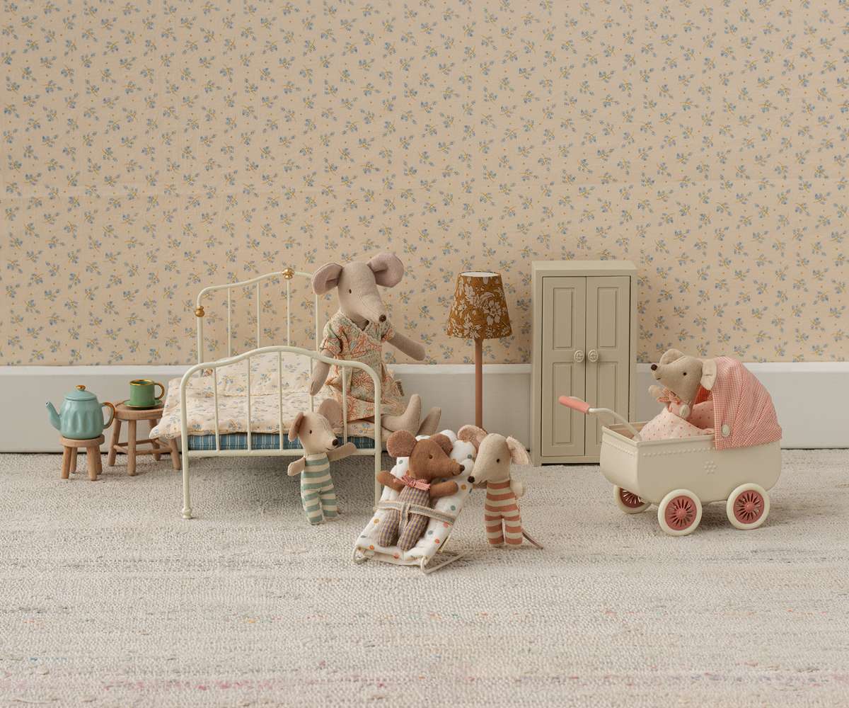 Maileg Pram, Mouse - Coral - Image 2