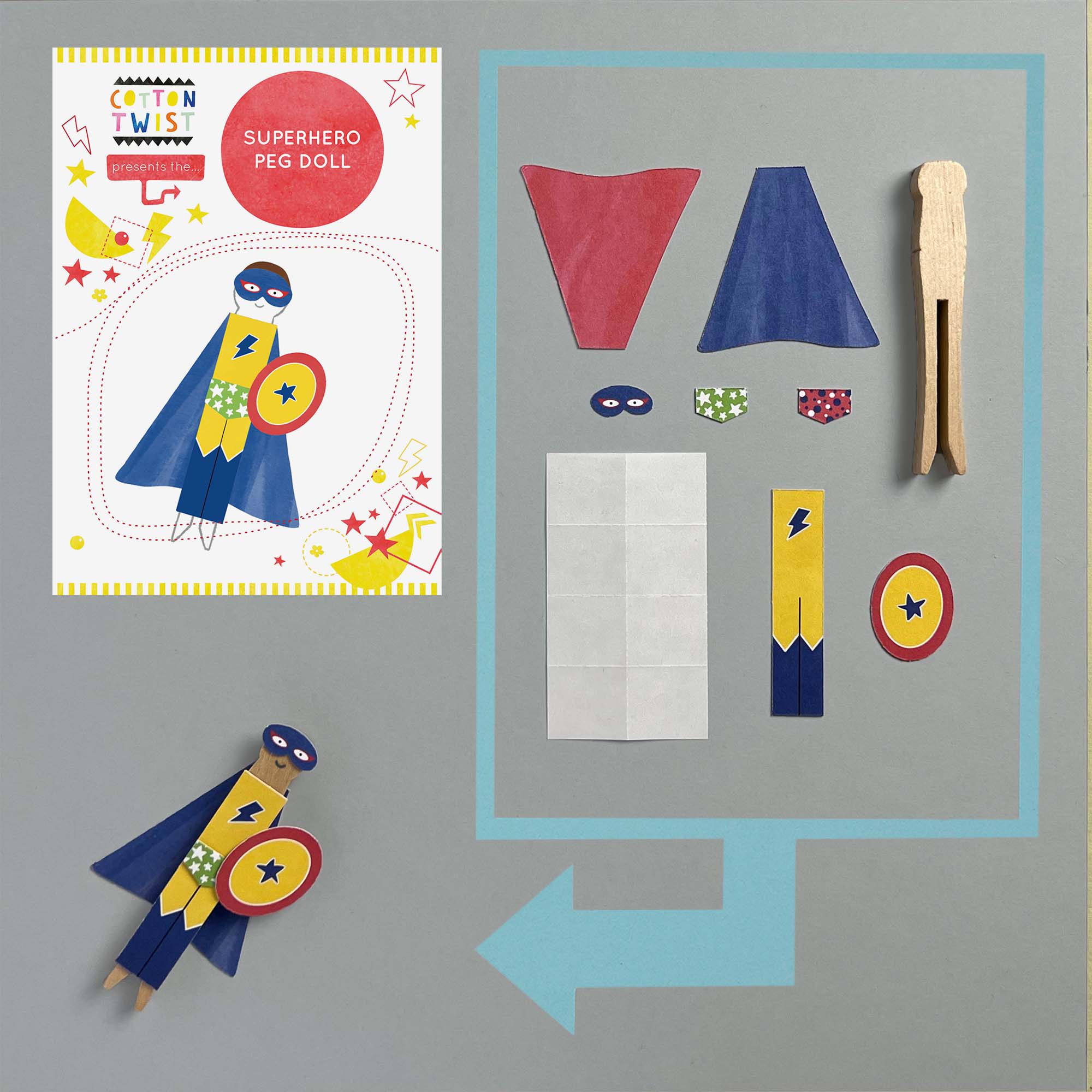 Cotton Twist Make Your Own Superhero Peg Doll - Image 4