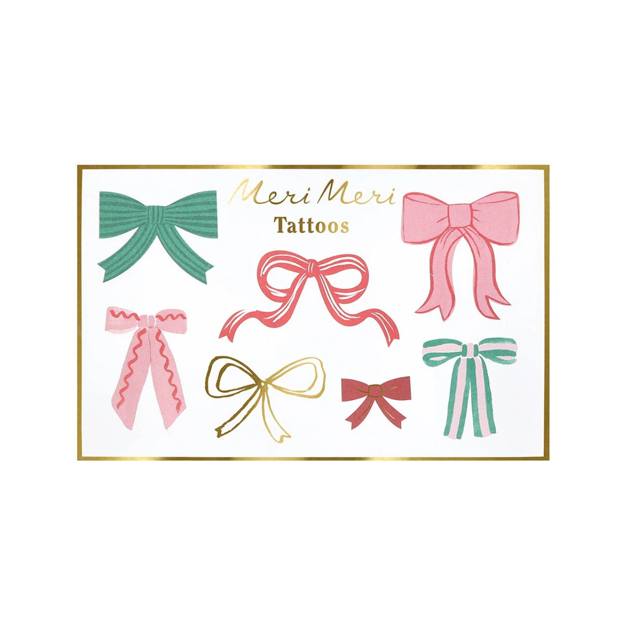 Meri Meri Festive Bows Temporary Tattoos