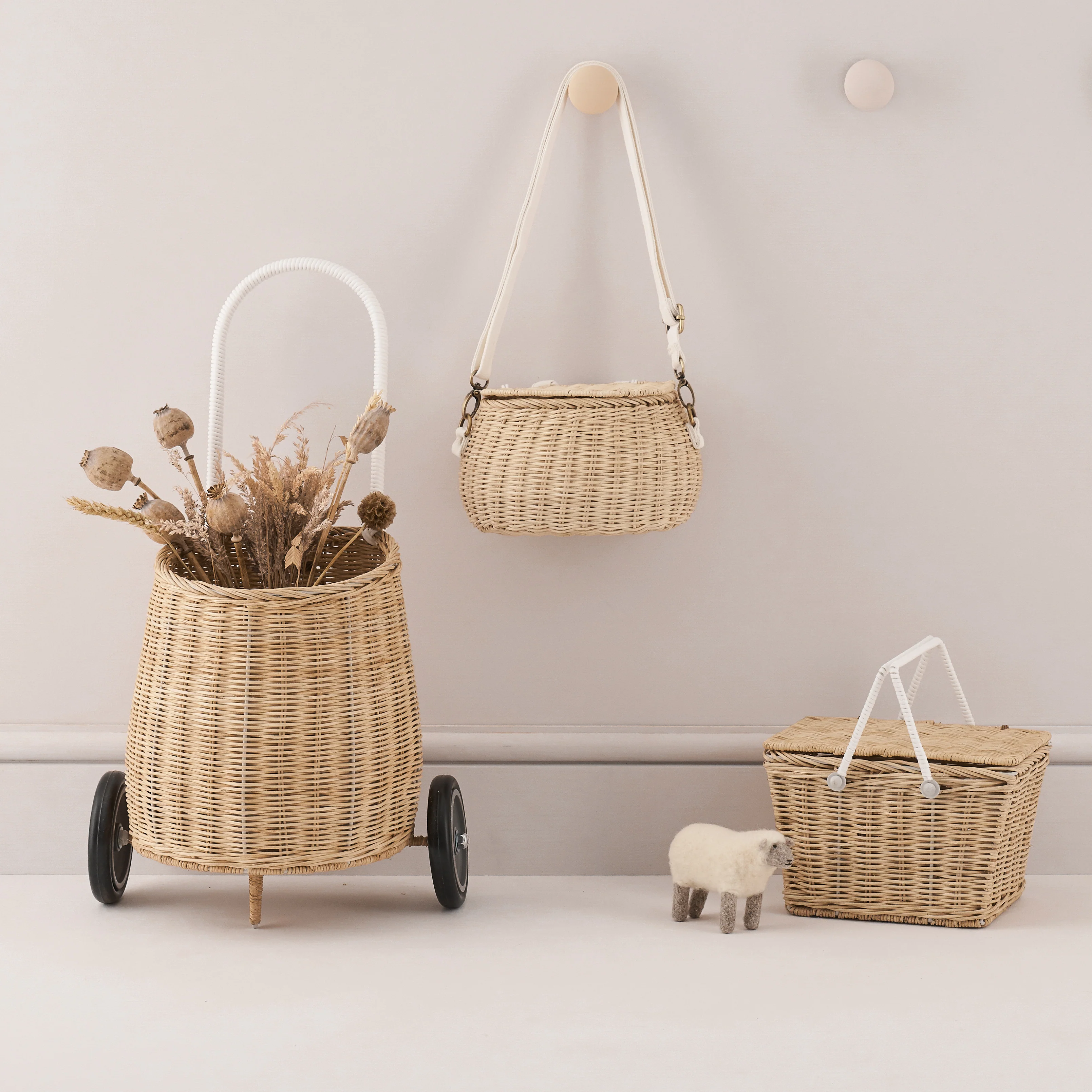 Olli Ella Piki Rattan Basket - Straw - Image 3