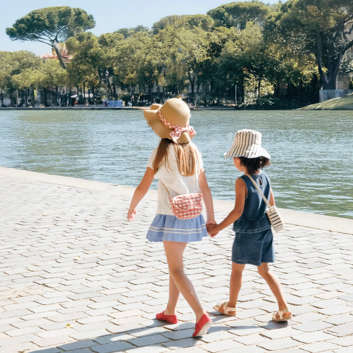 Rockahula Gingham Bow Scalloped Straw Sun Hat 3-6 Years - Image 2