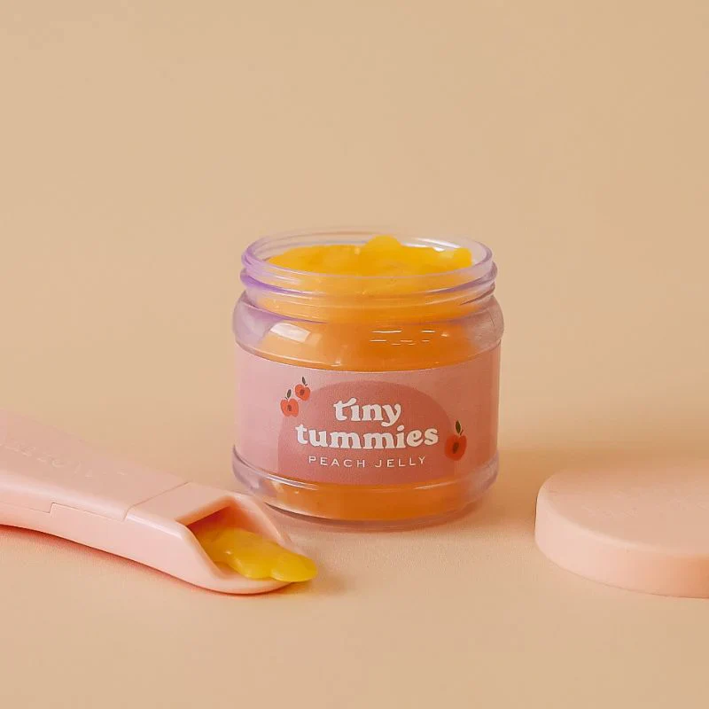 Tiny Harlow Tiny Tummies Peach Jelly Food Jar & Spoon Set - Image 4